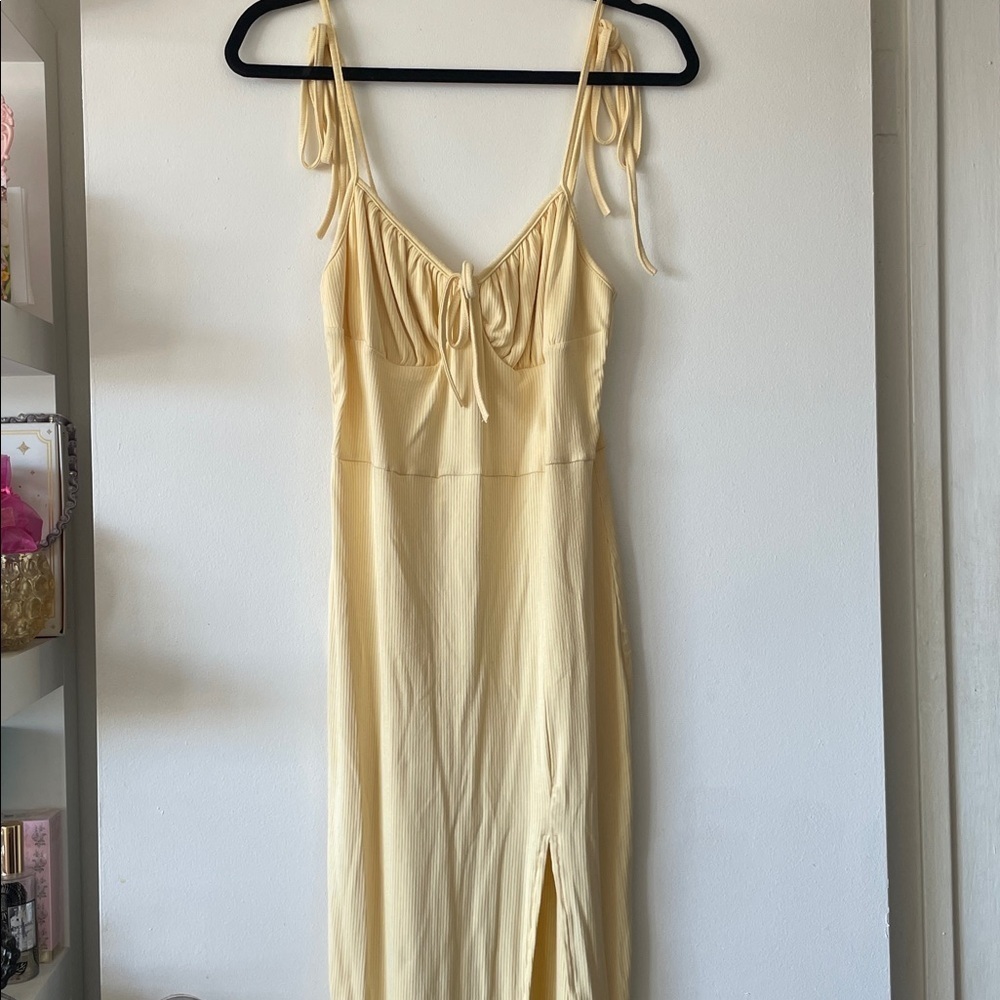 SHEIN MOD| Yellow Spaghetti Strap Sundress Maxi|Large| NWT - Picture 3 of 11